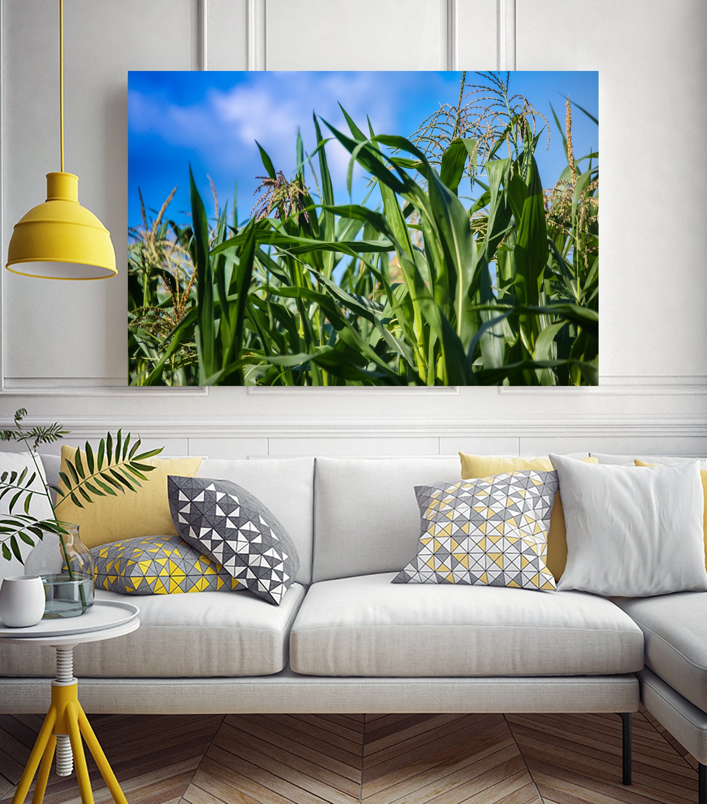 Corn Field Blue Sky Close-up by Anna Matveeva on GIANT ART - green photo illustration
