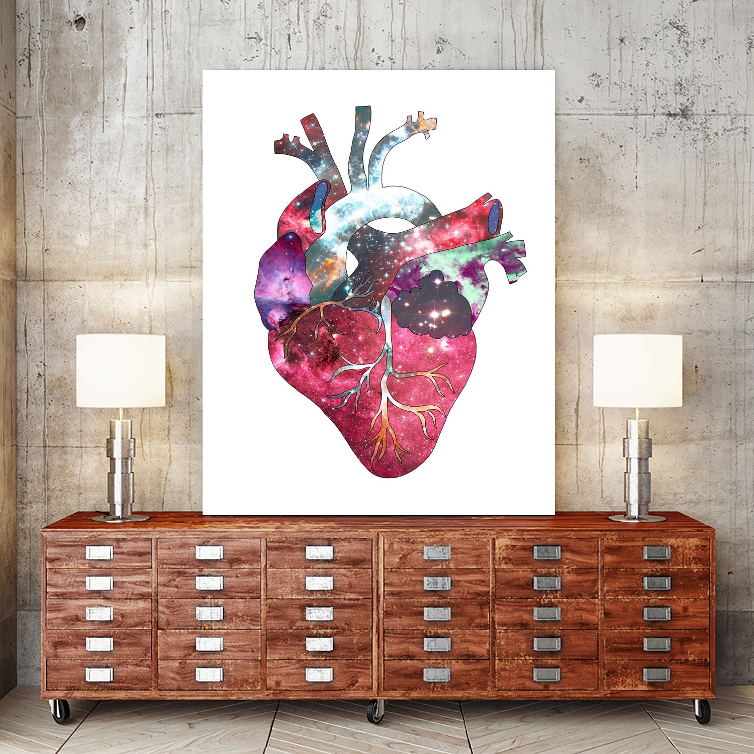 Superstar Heart by Bianca Green on GIANT ART - fuchsia mixed media