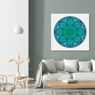 Mandala Aqua by Georgi Zhelyazkov on GIANT ART - blue vector illustration