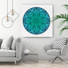 Mandala Aqua by Georgi Zhelyazkov on GIANT ART - blue vector illustration