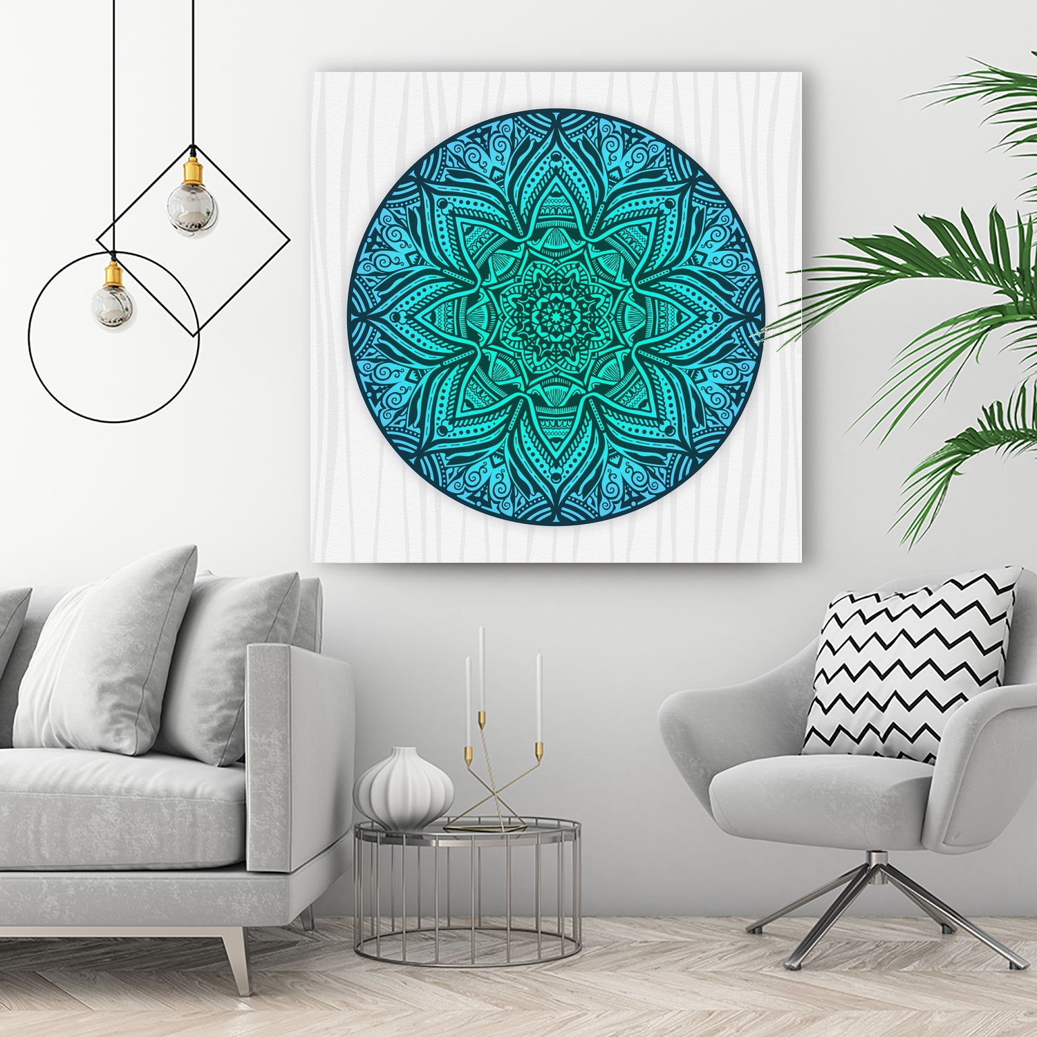 Mandala Aqua by Georgi Zhelyazkov on GIANT ART - blue vector illustration