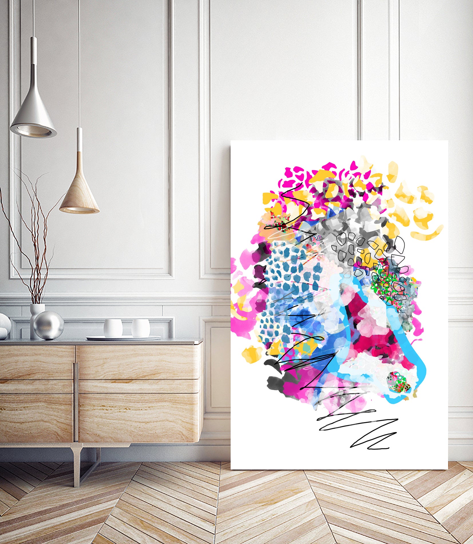 BOUQUET by Liat Noten on GIANT ART - pink mixed media