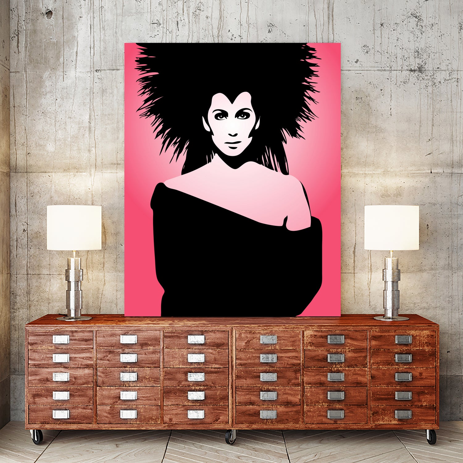 Cher | Pop Art by William Cuccio on GIANT ART - pink digital drawing