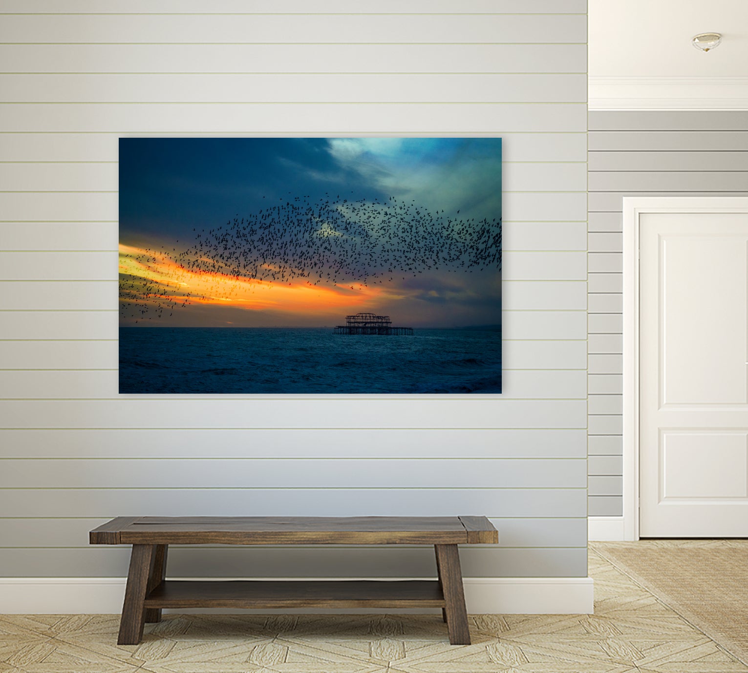Starling Sunset by Chris Lord on GIANT ART - blue photo illustration
