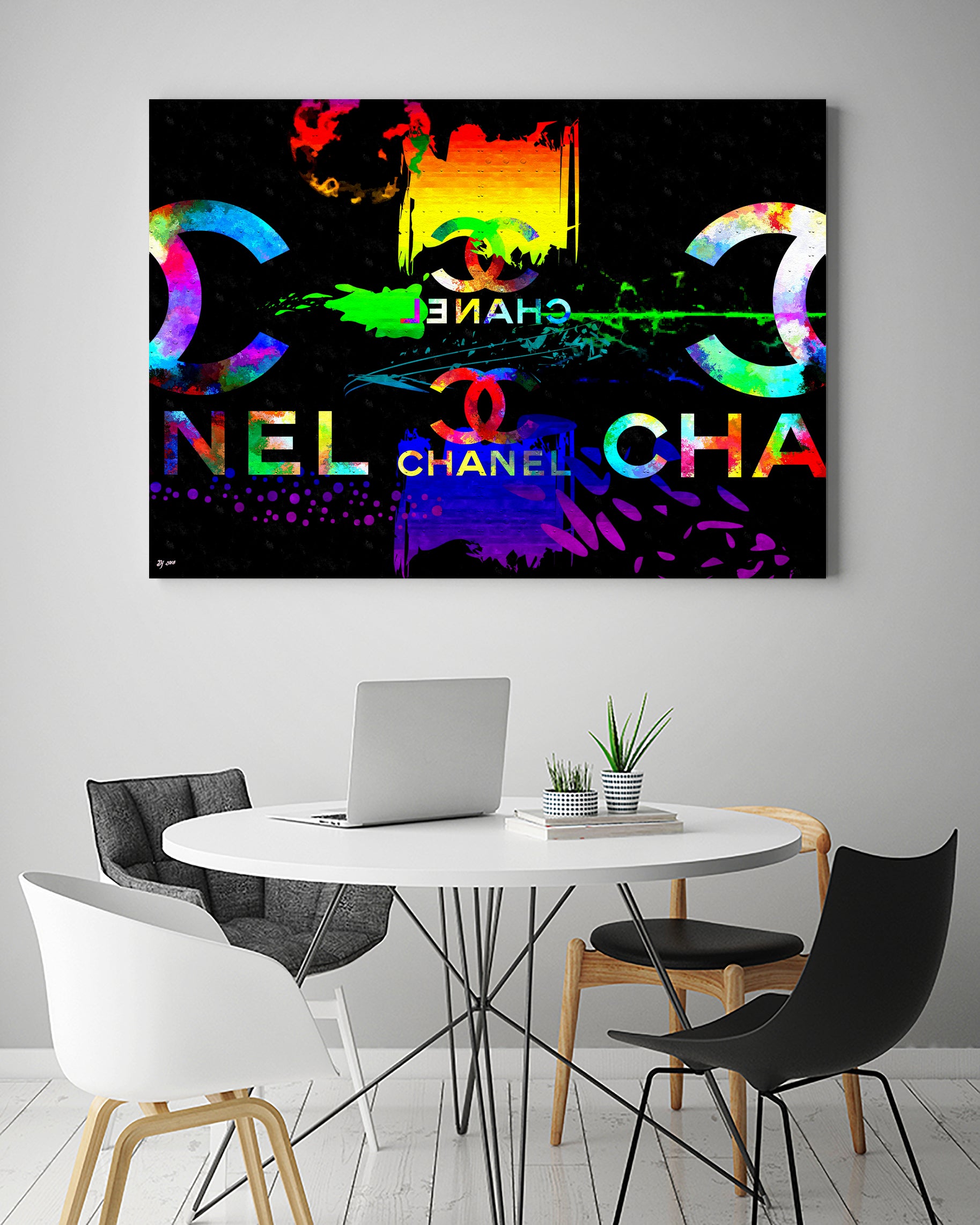 Colorful Chanel Art by Daniel Janda on GIANT ART - black mixed media