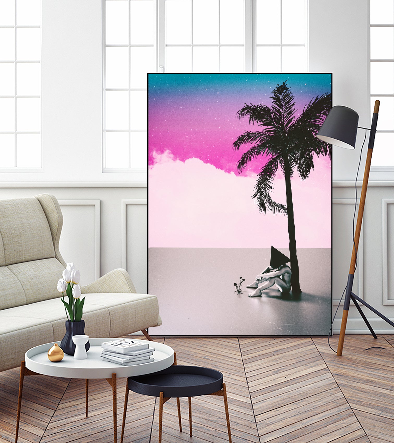 PALM  TREE  18 by Adam Priester on GIANT ART - pink 3d art