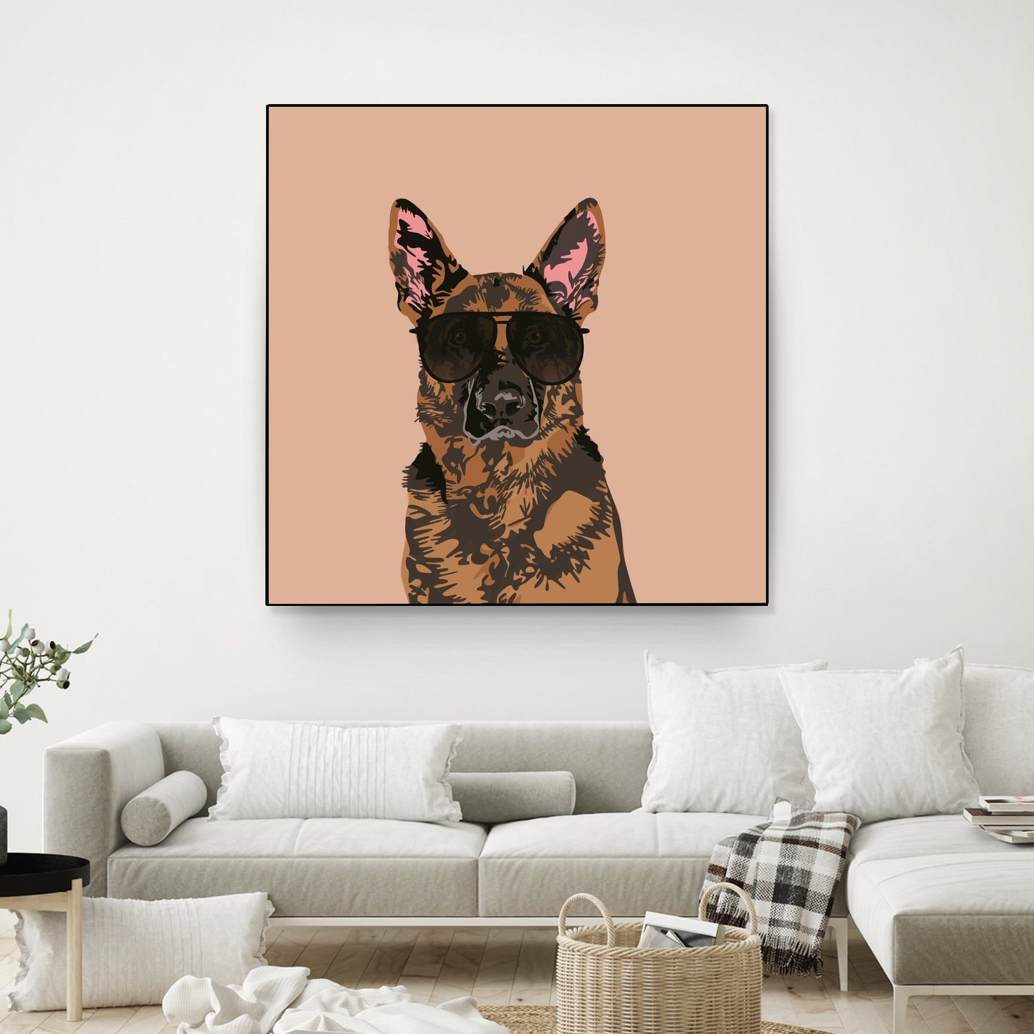 Cool German Shepherd for German Shepherd Lovers by Haidi Shabrina on GIANT ART - pink vector illustration