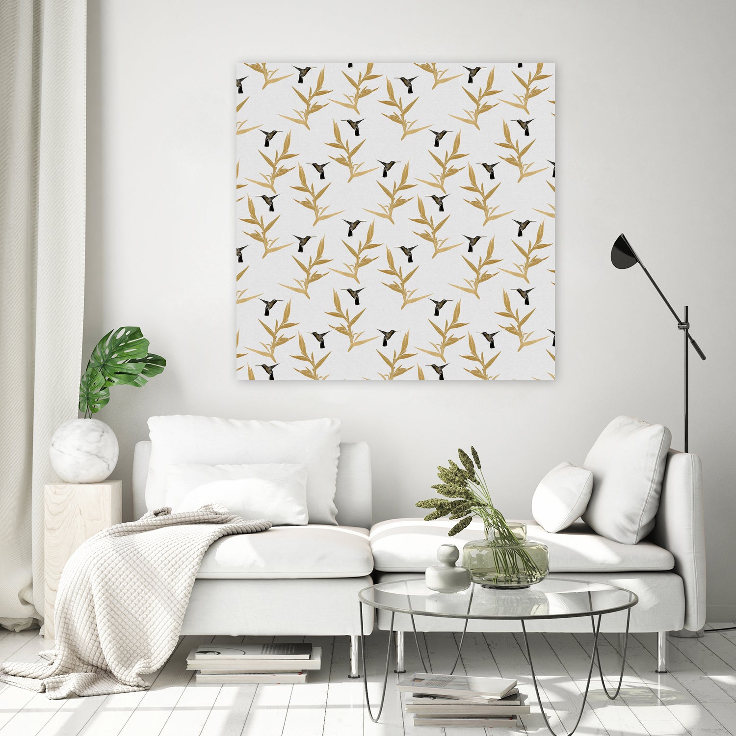 Hummingbird & Flower II by Dana Shek on GIANT ART - white digital painting