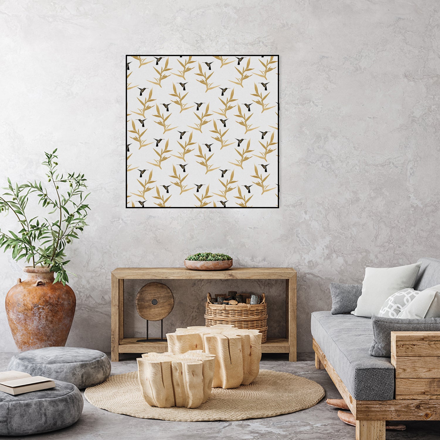 Hummingbird & Flower II by Dana Shek on GIANT ART - white digital painting