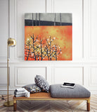Blackthorn Blossom Landscape by Nic Squirrell on GIANT ART - orange digital painting
