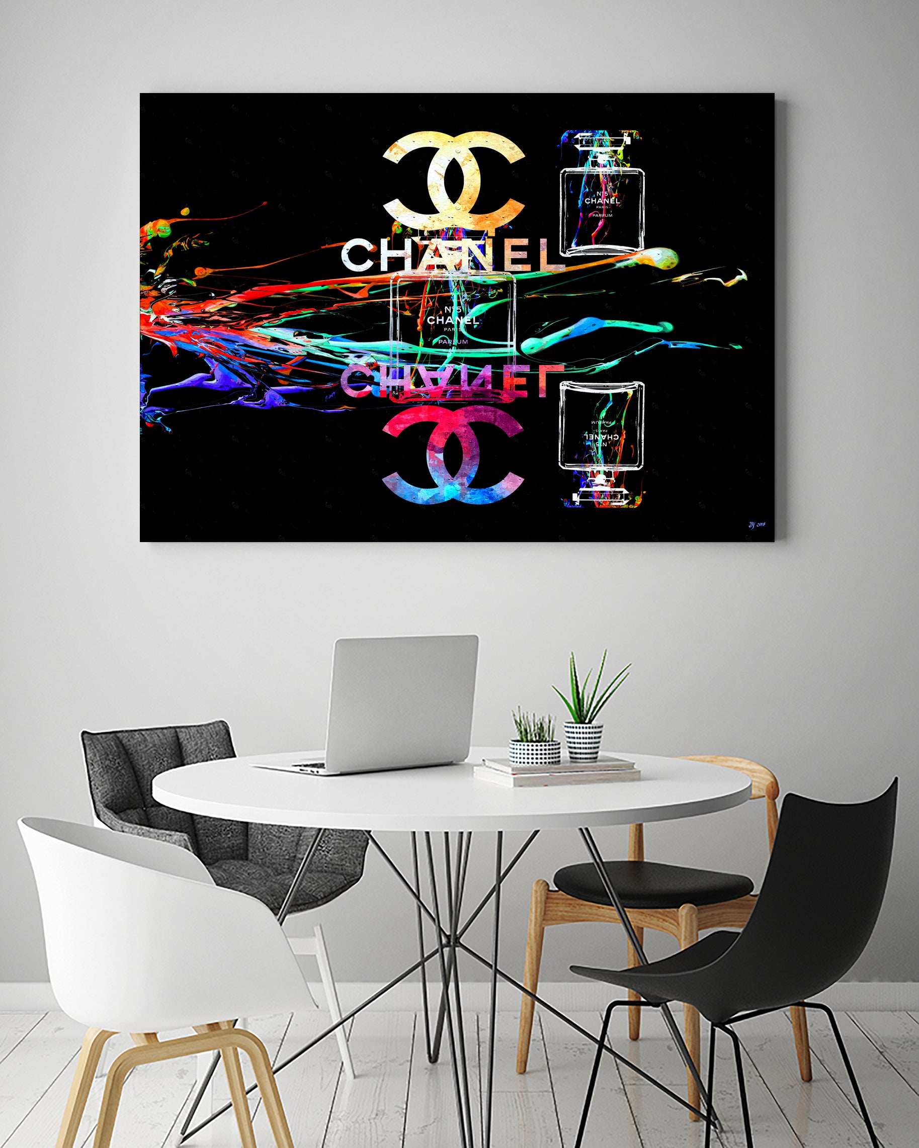 Chanel Perfumes by Daniel Janda on GIANT ART - black mixed media