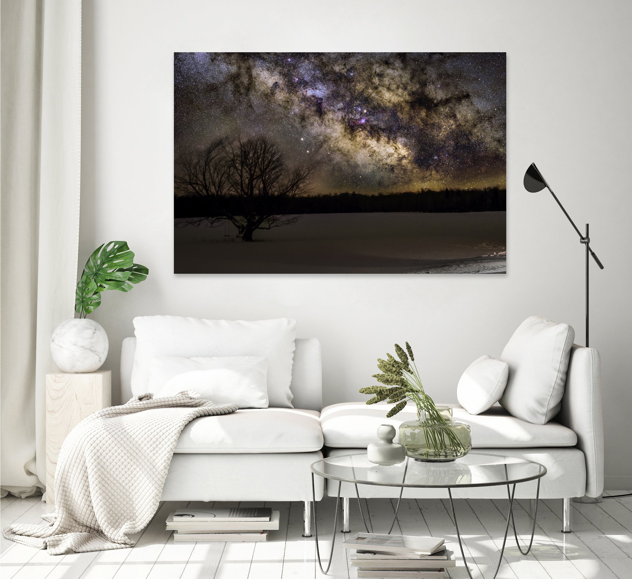 Milky way and Lone Tree by Lorenzo Bustillo on GIANT ART - gray photo illustration