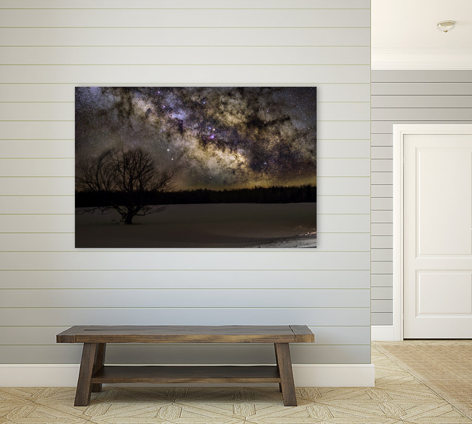 Milky way and Lone Tree by Lorenzo Bustillo on GIANT ART - gray photo illustration