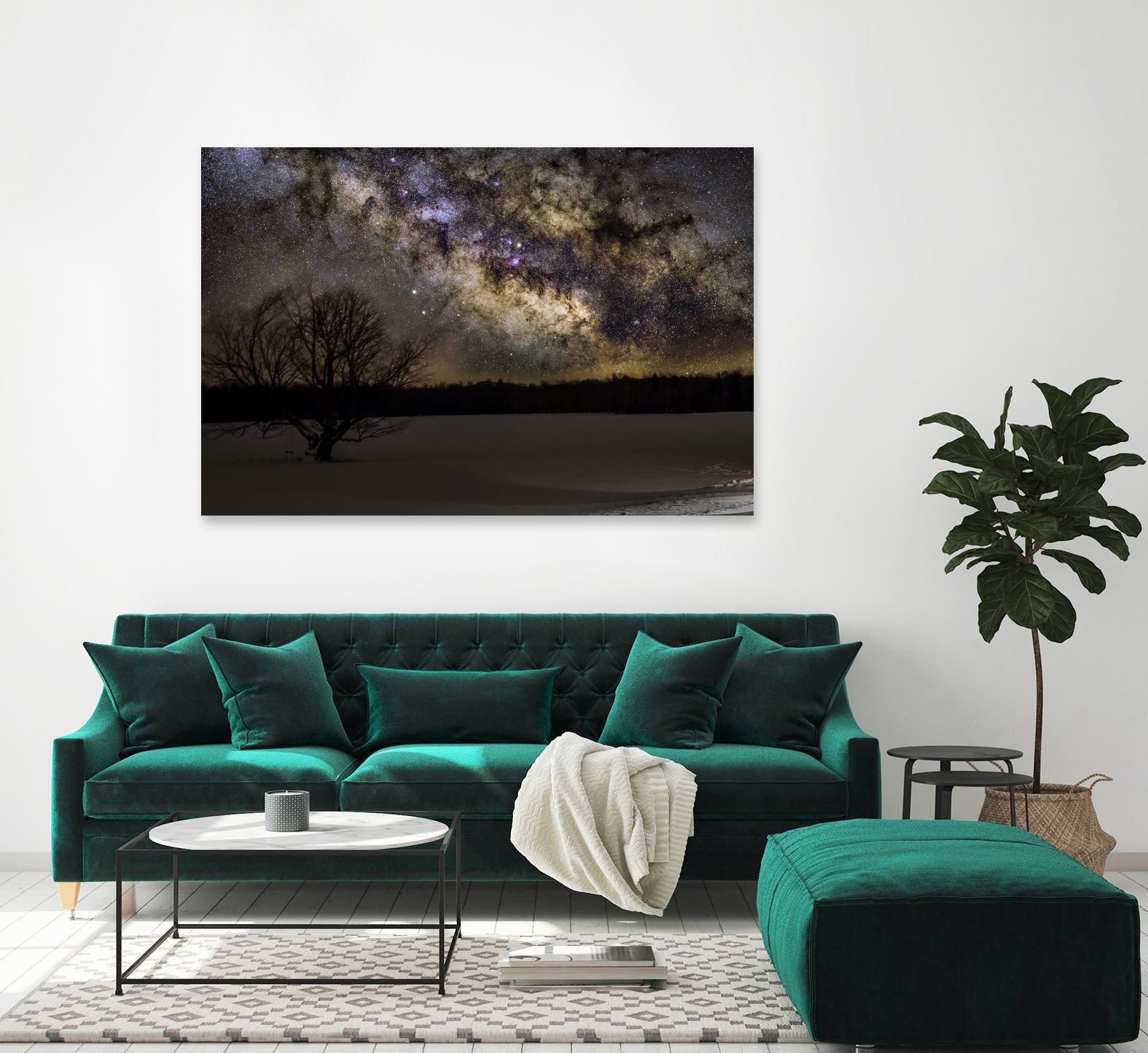 Milky way and Lone Tree by Lorenzo Bustillo on GIANT ART - gray photo illustration