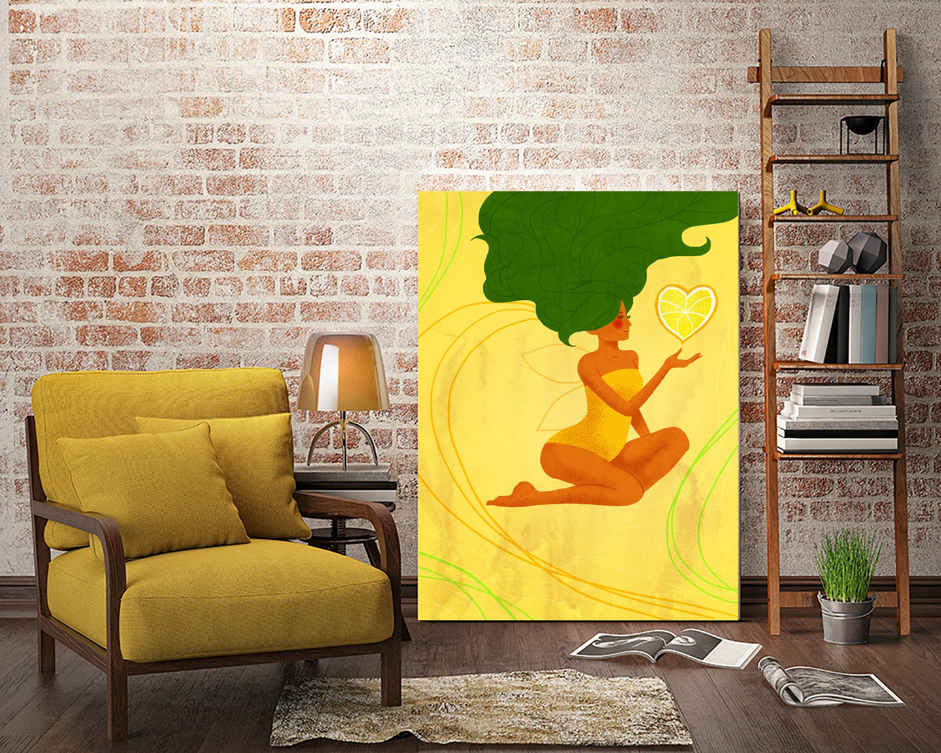 Yellow Lemon Life by Nadia Tokareva on GIANT ART - yellow character design