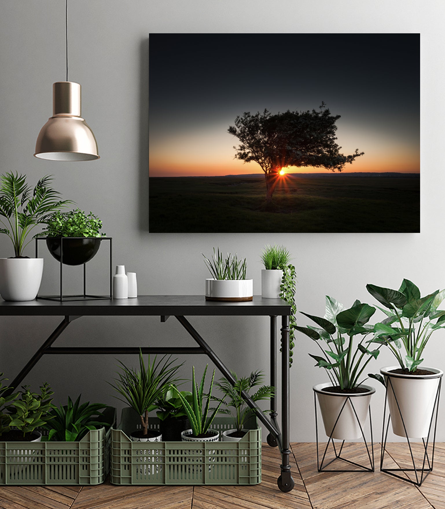 Windswept tree at Penclawdd, Gower by Leighton Collins on GIANT ART - orange photo illustration