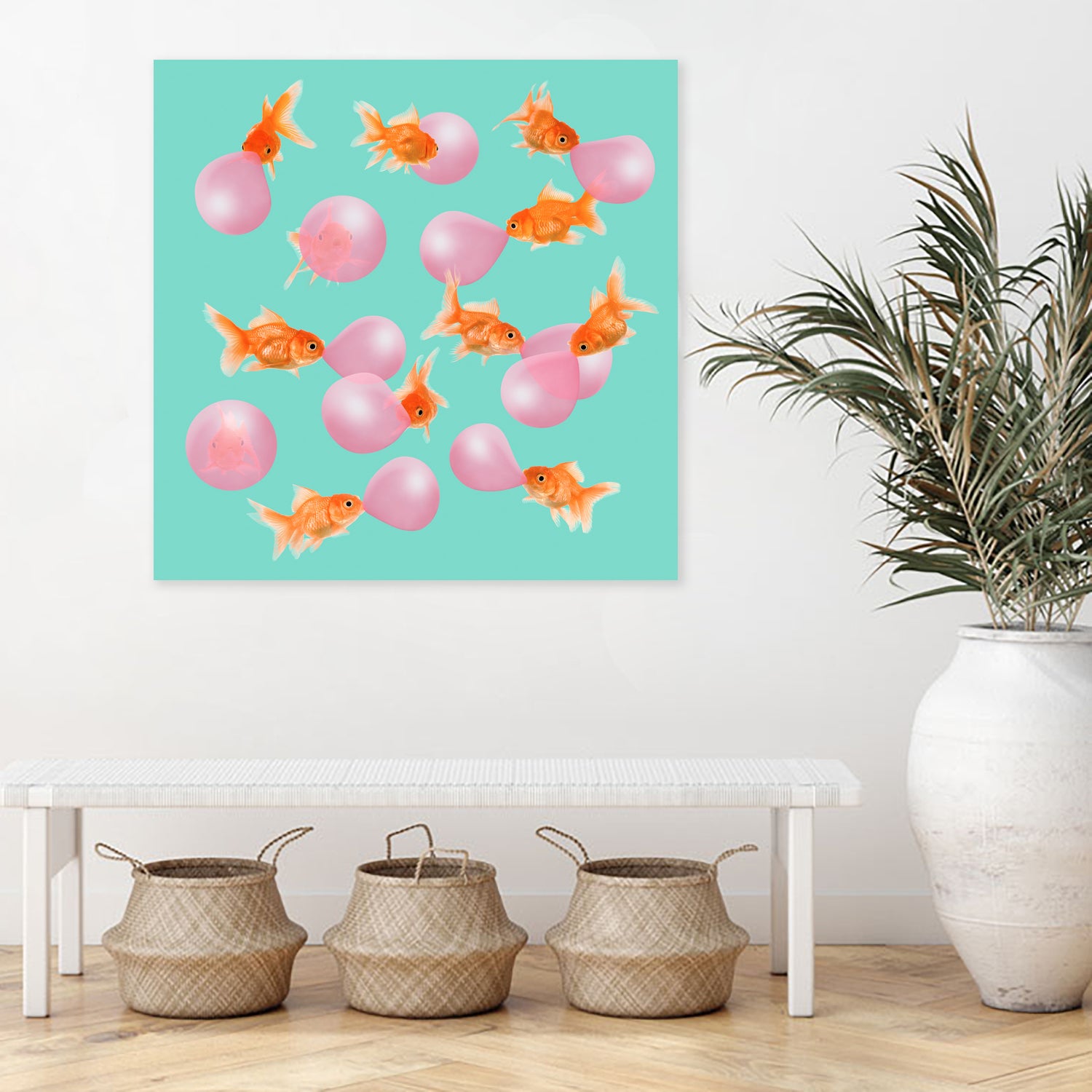 BUBBLEGUM GOLDFISH by Jonas Loose on GIANT ART - pink digital painting