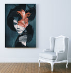 Red Flowers/Lady Portrait by dada22 . on GIANT ART - black photo illustration