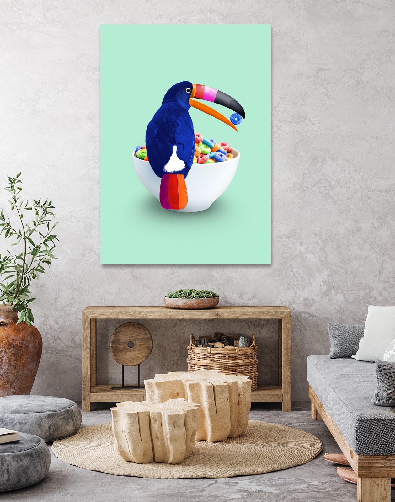 CEREAL TOUCAN by Jonas Loose on GIANT ART - green 3d art