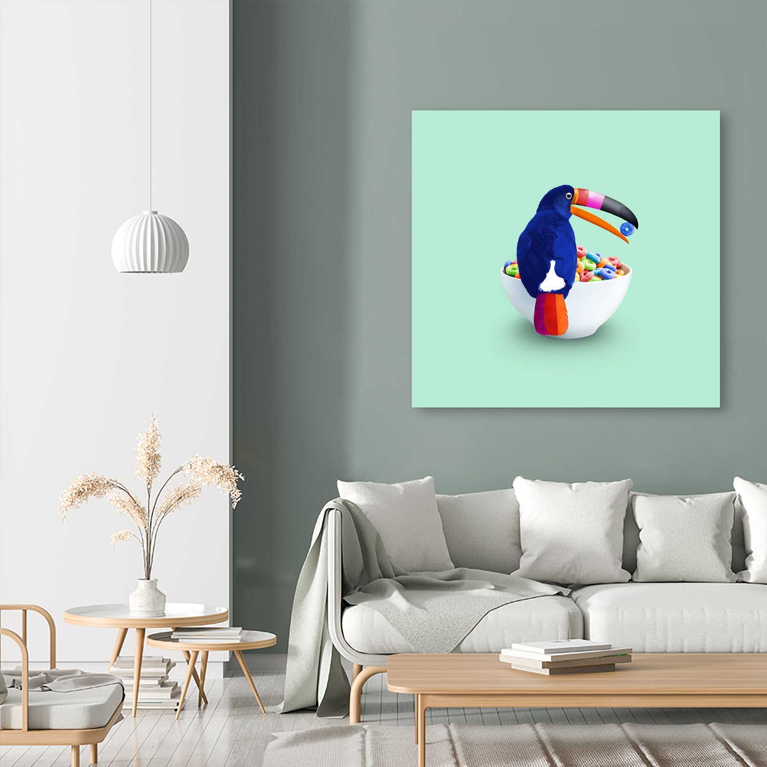 CEREAL TOUCAN by Jonas Loose on GIANT ART - green 3d art