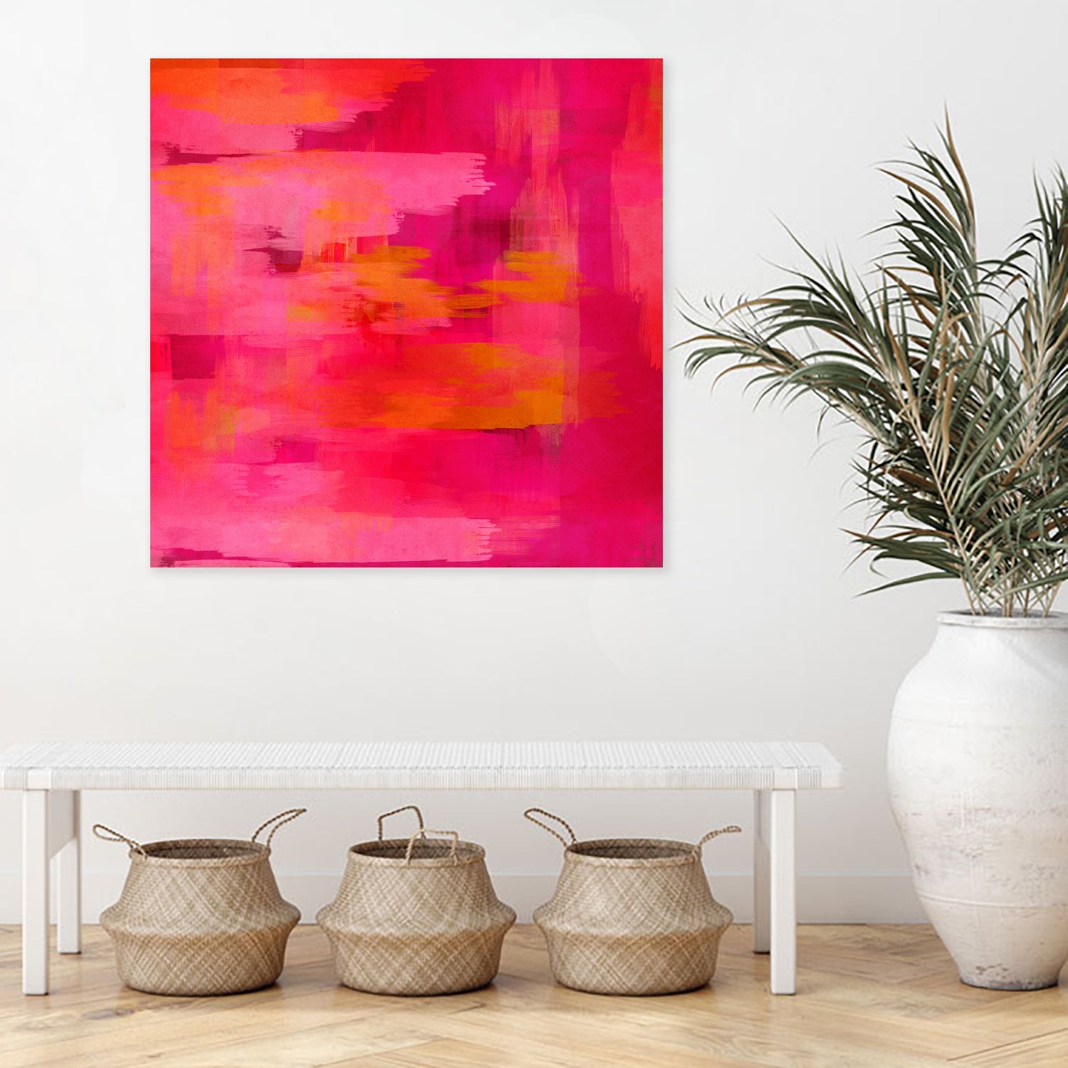 Abstract brushstrokes in pastel pinks and oranges by Mar Cantón on GIANT ART - white digital painting