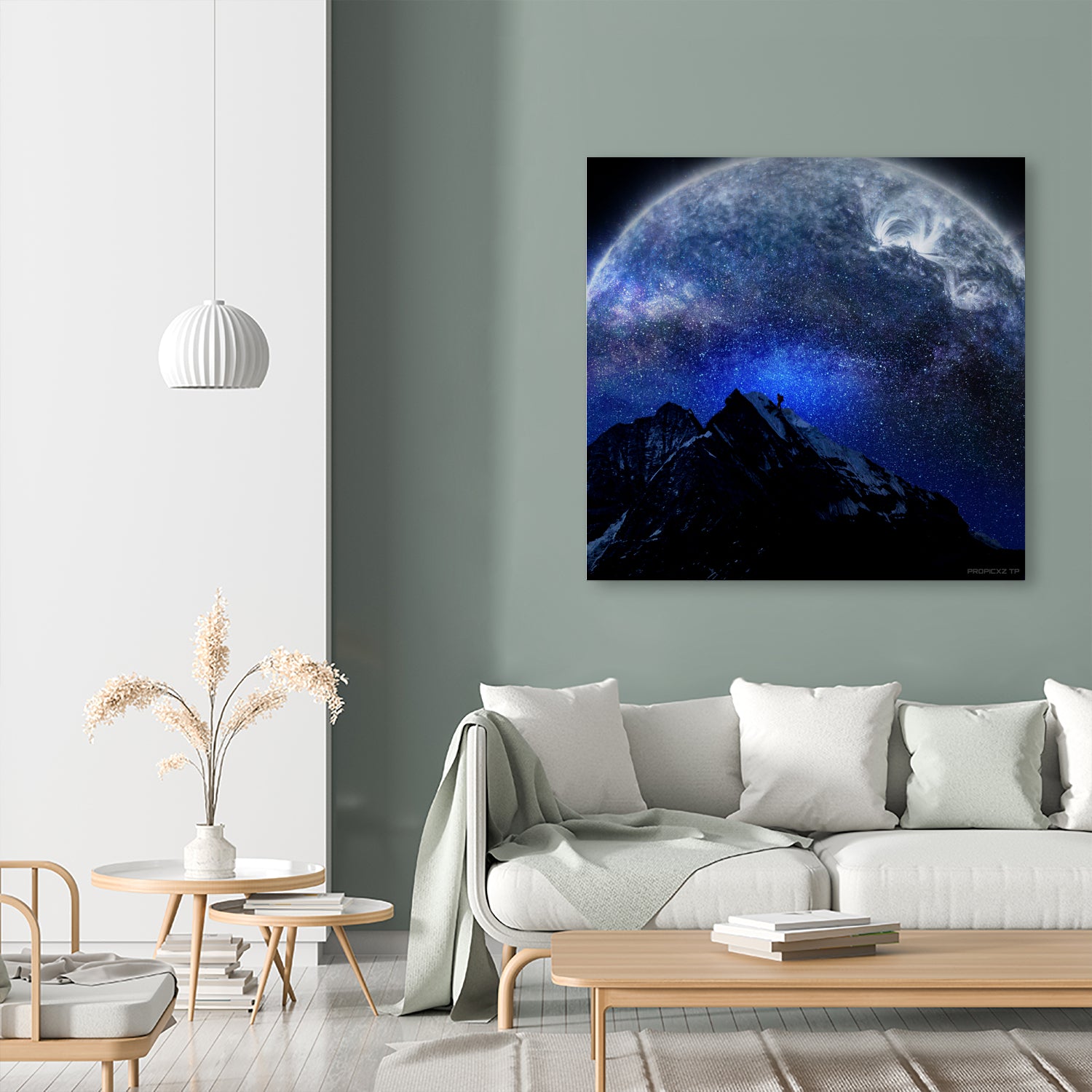Man Hiking Night Sky A Visual Art by Rushikesh Jadhav on GIANT ART - blue digital drawing