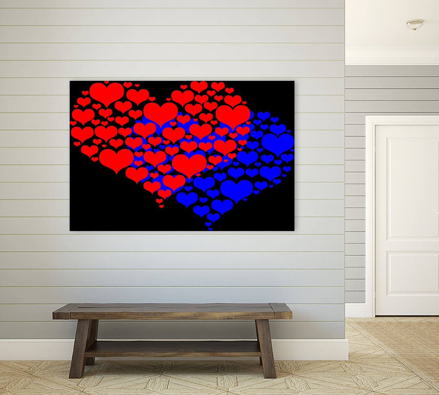 Two hearts blue and red by Daniel Danco on GIANT ART - red vector illustration