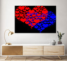 Two hearts blue and red by Daniel Danco on GIANT ART - red vector illustration