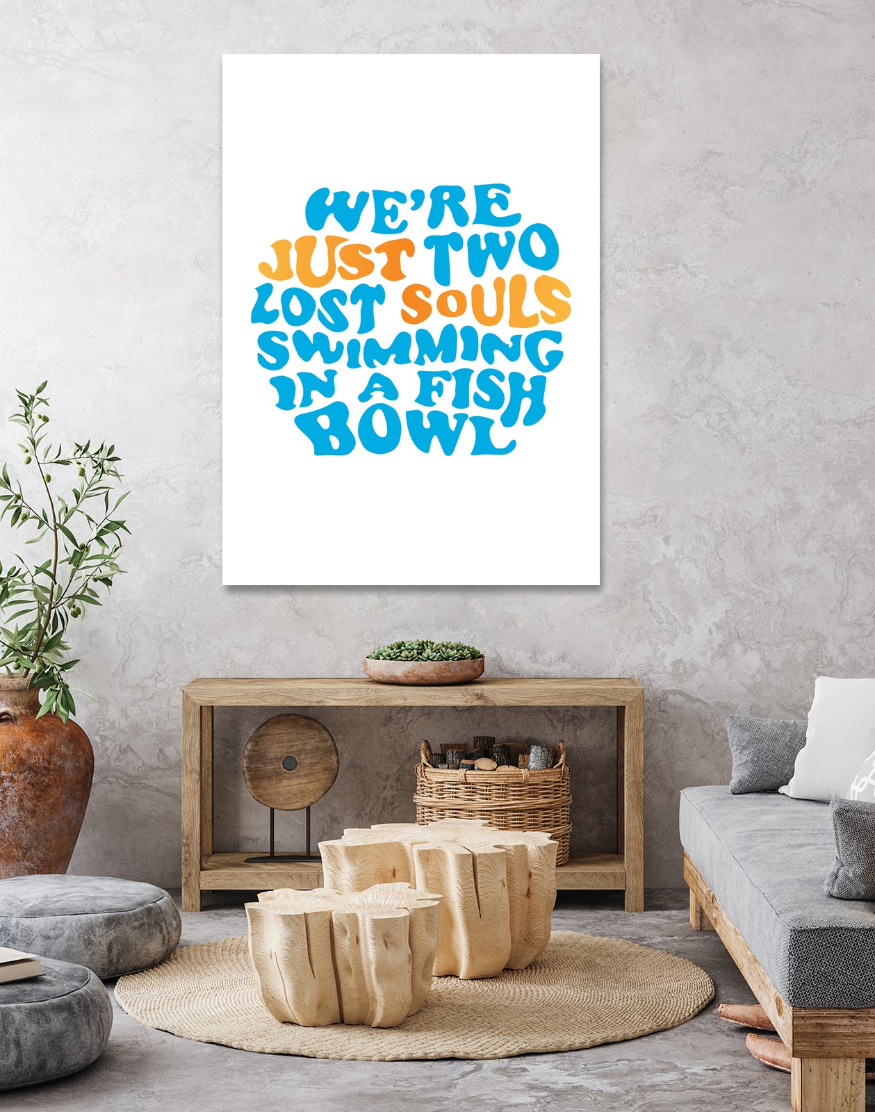 Pink Floyd - just two lost souls swimming in a fish bowl by gareth mcguckin on GIANT ART - white typography