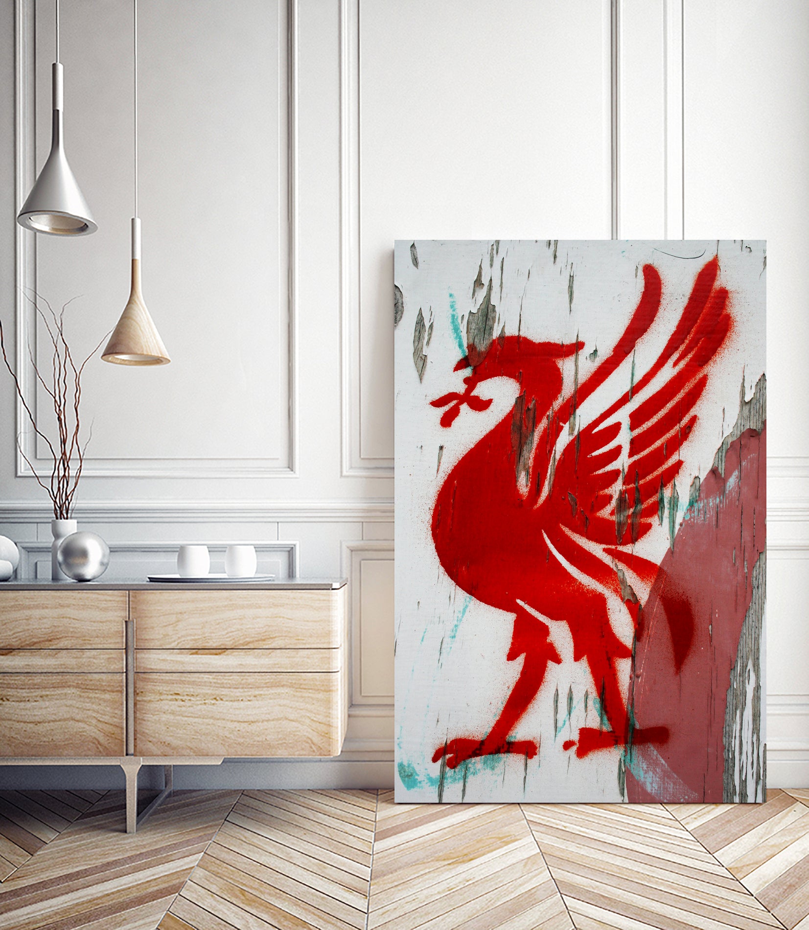 Liverpool FC football liverbird by gareth mcguckin on GIANT ART - white mixed media