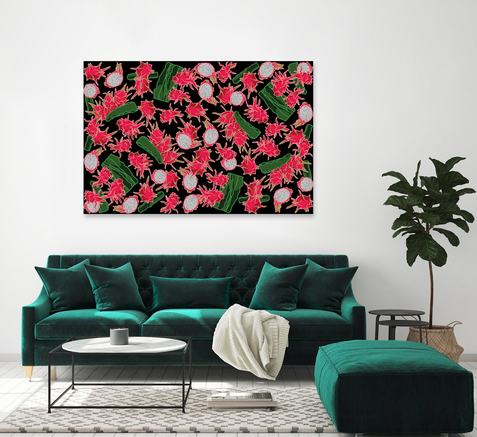 Dragon fruit / Pitahaya by Ekaterina Shuvalova on GIANT ART - gray digital drawing