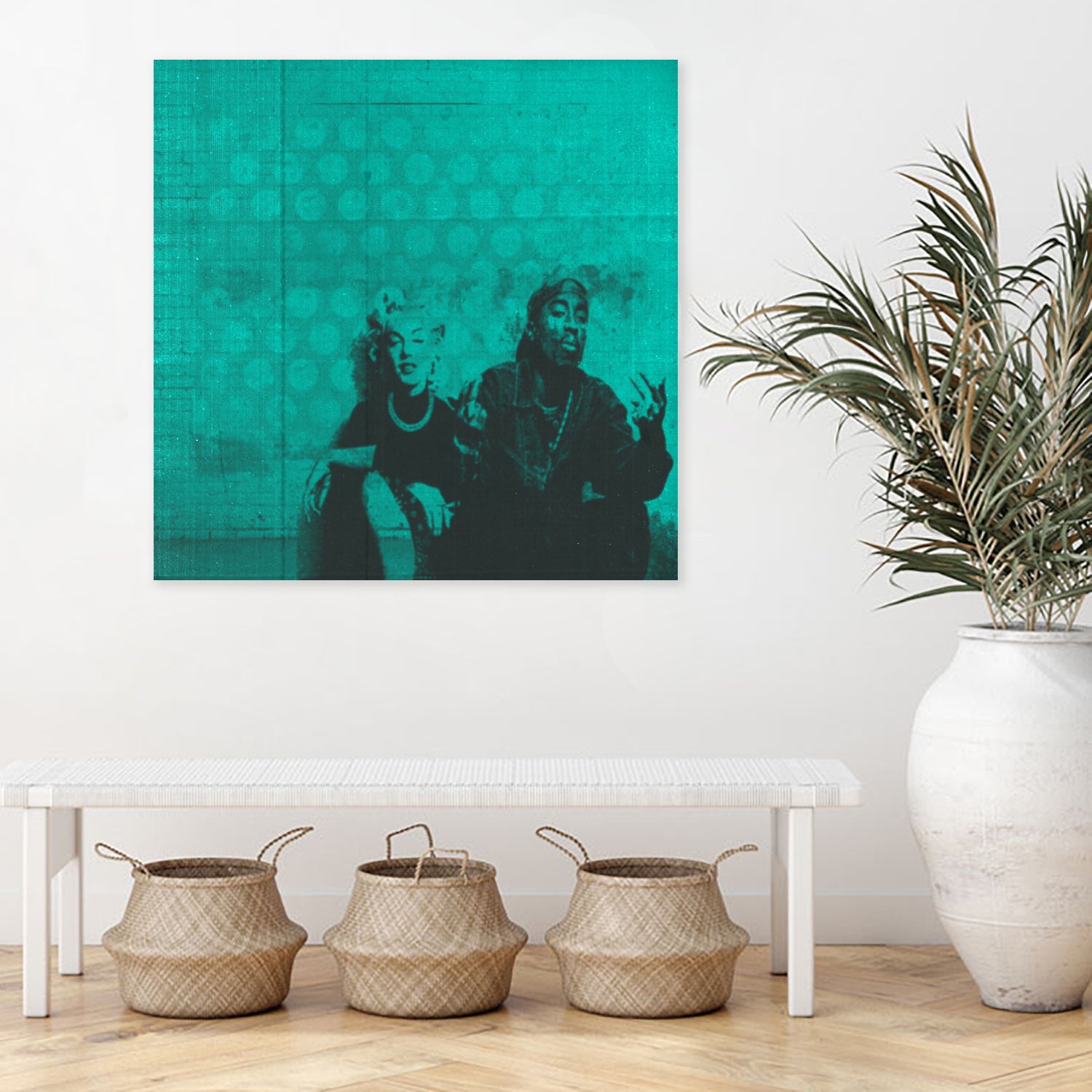 Marilyn y Tupac by Meredith Watson on GIANT ART - green photo manipulation