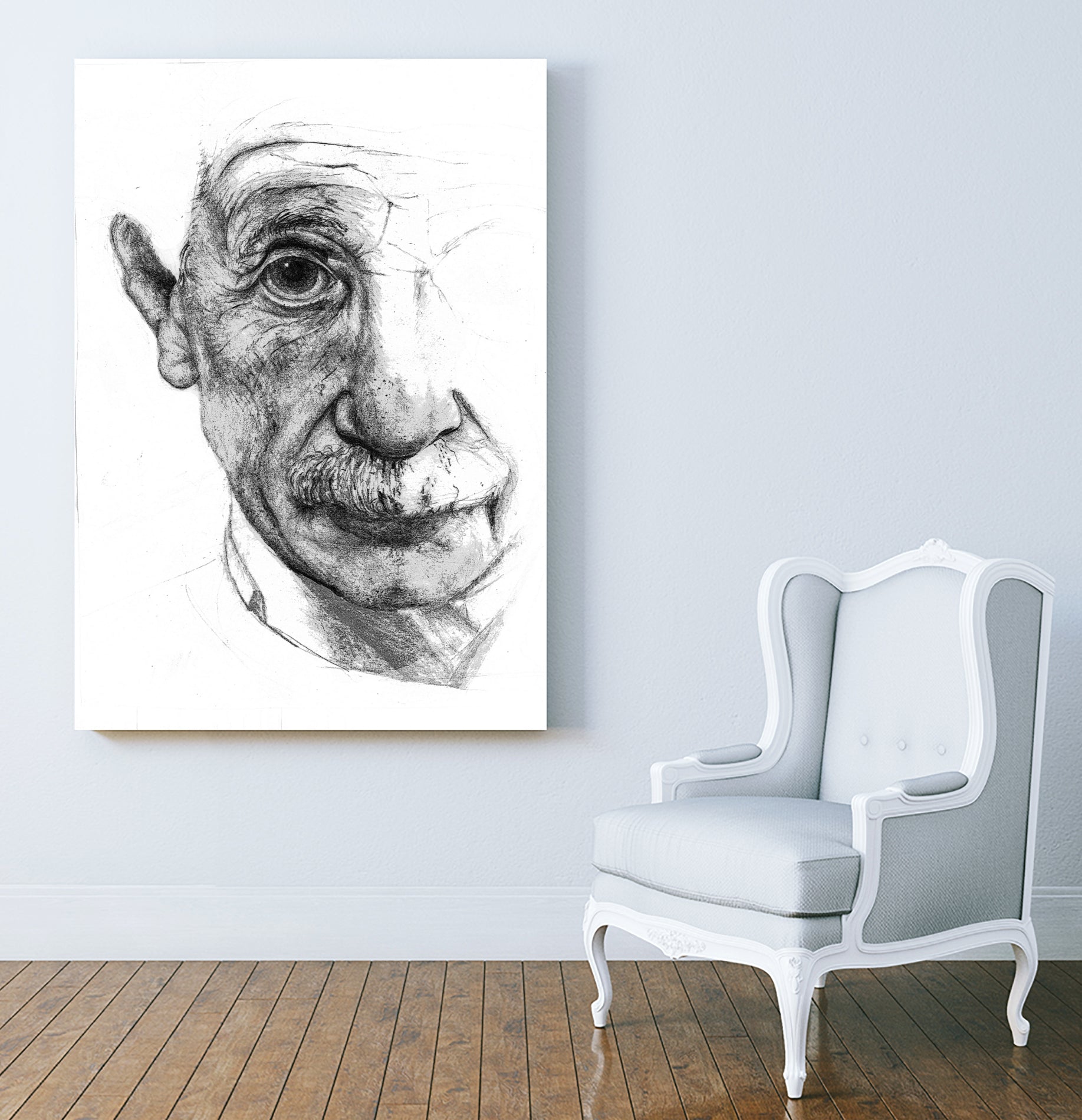 Einstein illustration by Charlotte Johnson on GIANT ART - gray digital drawing