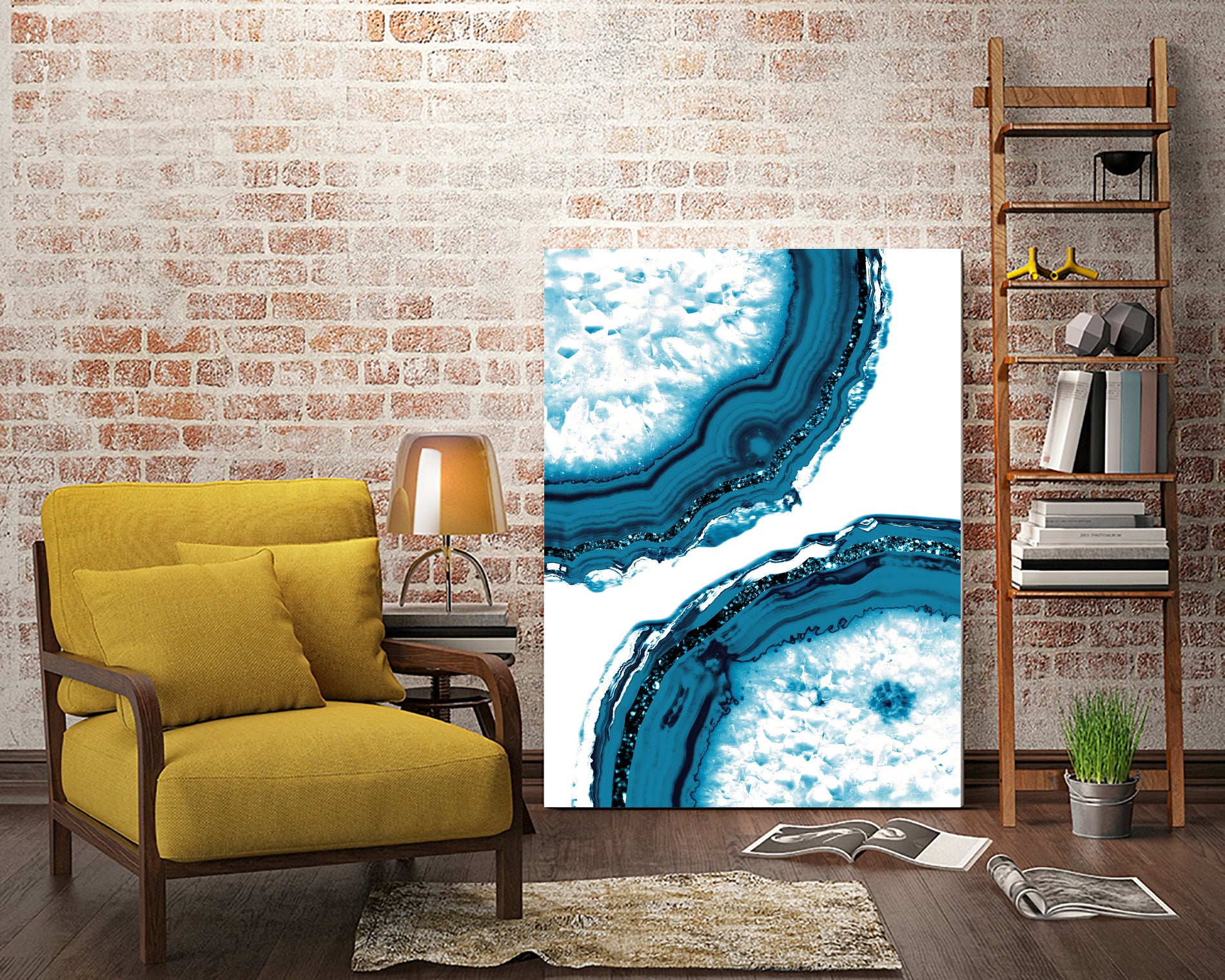 Blue Agate Glitter Glam #1 #gem #decor #art by Anita & Bella Jantz on GIANT ART - blue photo illustration