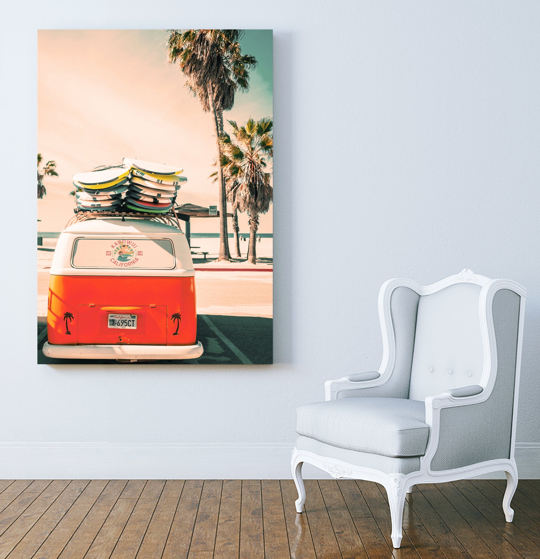 California Surf Mini Van by Jennifer Colomb on GIANT ART - orange photo illustration