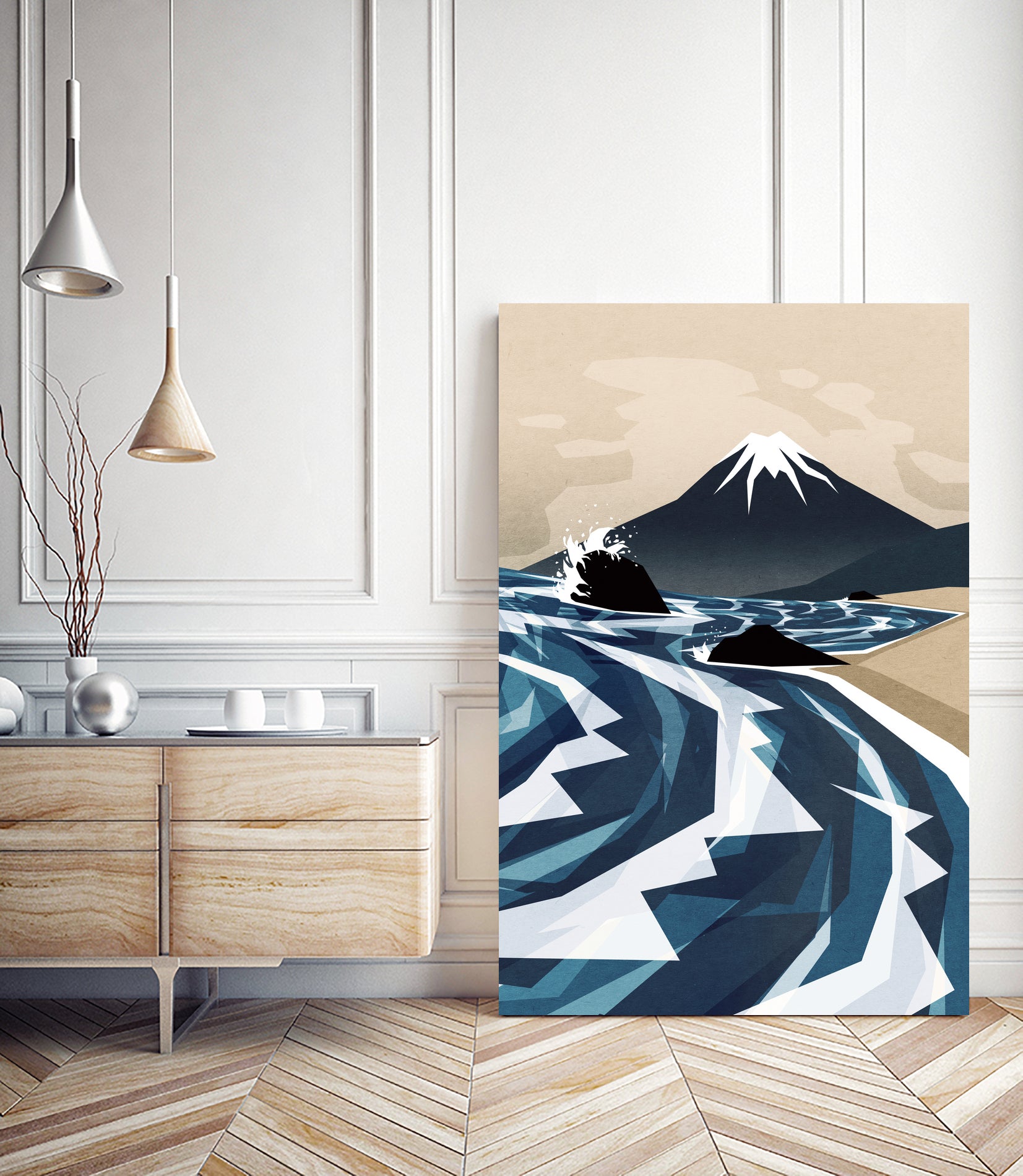 Breaking the waves by Sjoerd Piepenbrink on GIANT ART - blue digital painting