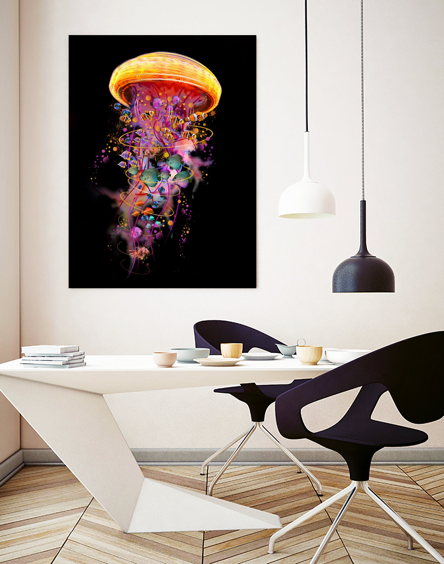 Jellyfish World by David Loblaw on GIANT ART - blue photo illustration