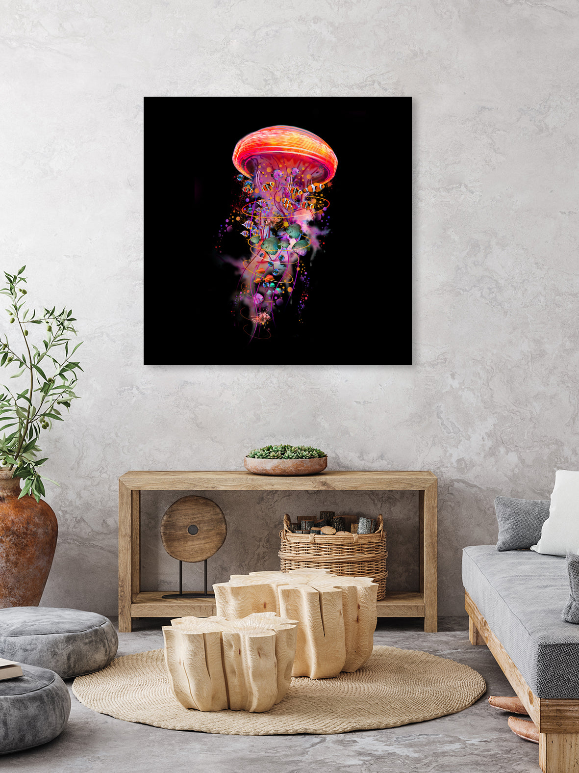 Jellyfish World by David Loblaw on GIANT ART - blue photo illustration