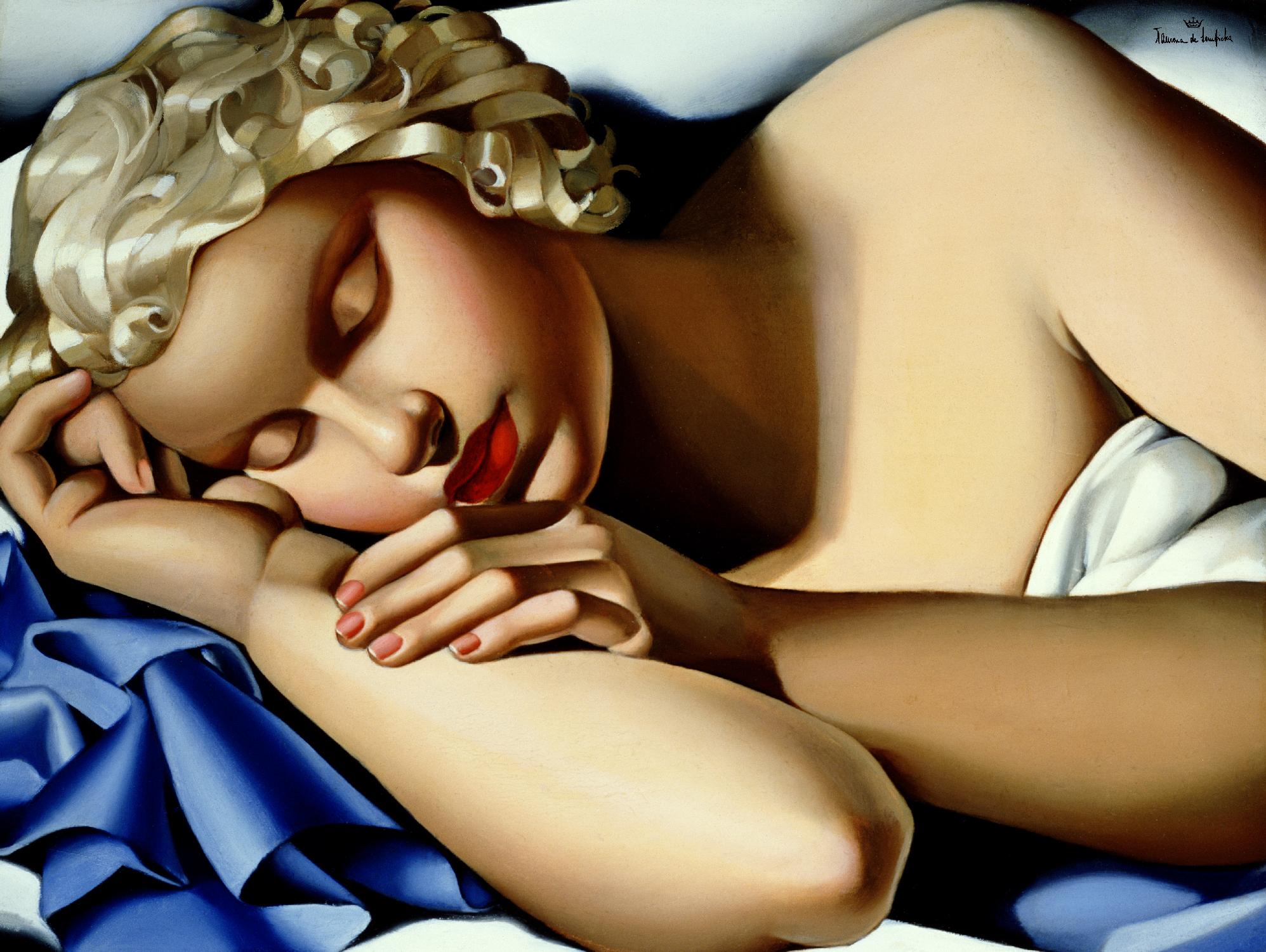 The Sleeping Girl I by Tamara de Lempicka on GIANT ART - blue master