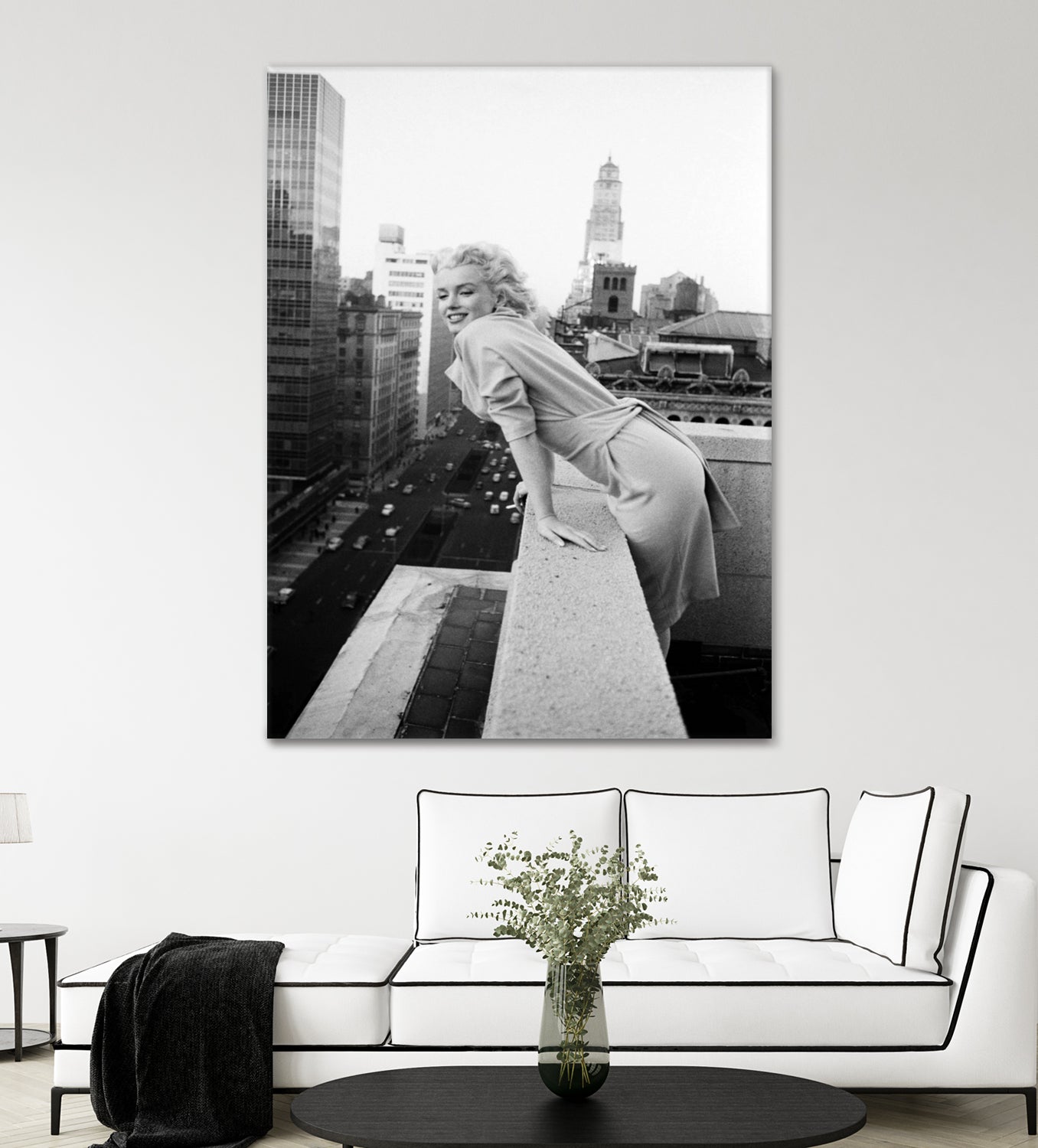 Marilyn on balcony by M studio on GIANT ART - black and white photography