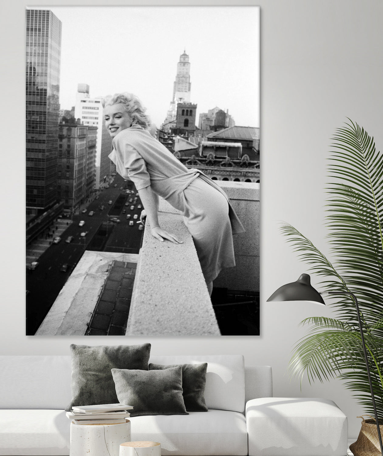 Marilyn on balcony by M studio on GIANT ART - black and white photography