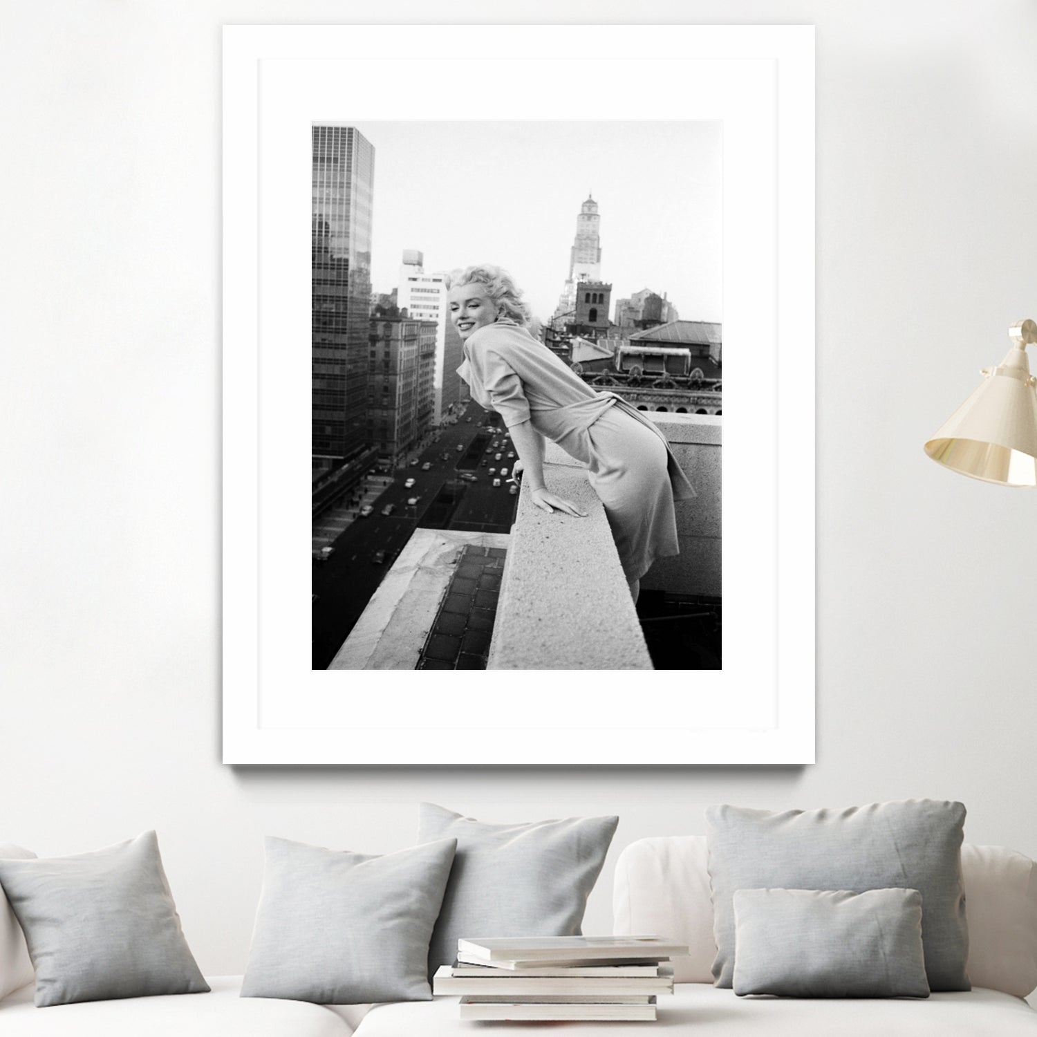Marilyn on balcony by M studio on GIANT ART - black and white photography