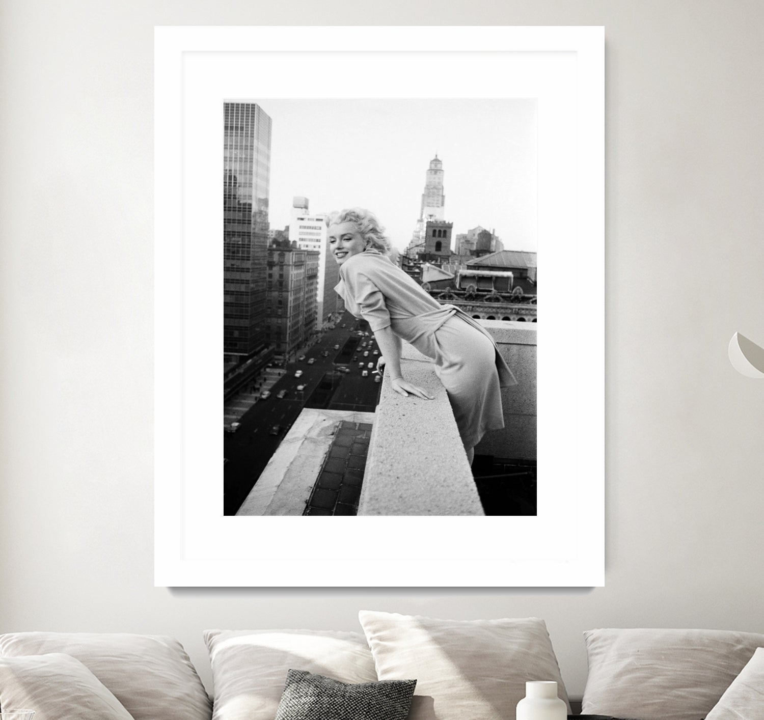 Marilyn on balcony by M studio on GIANT ART - black and white photography