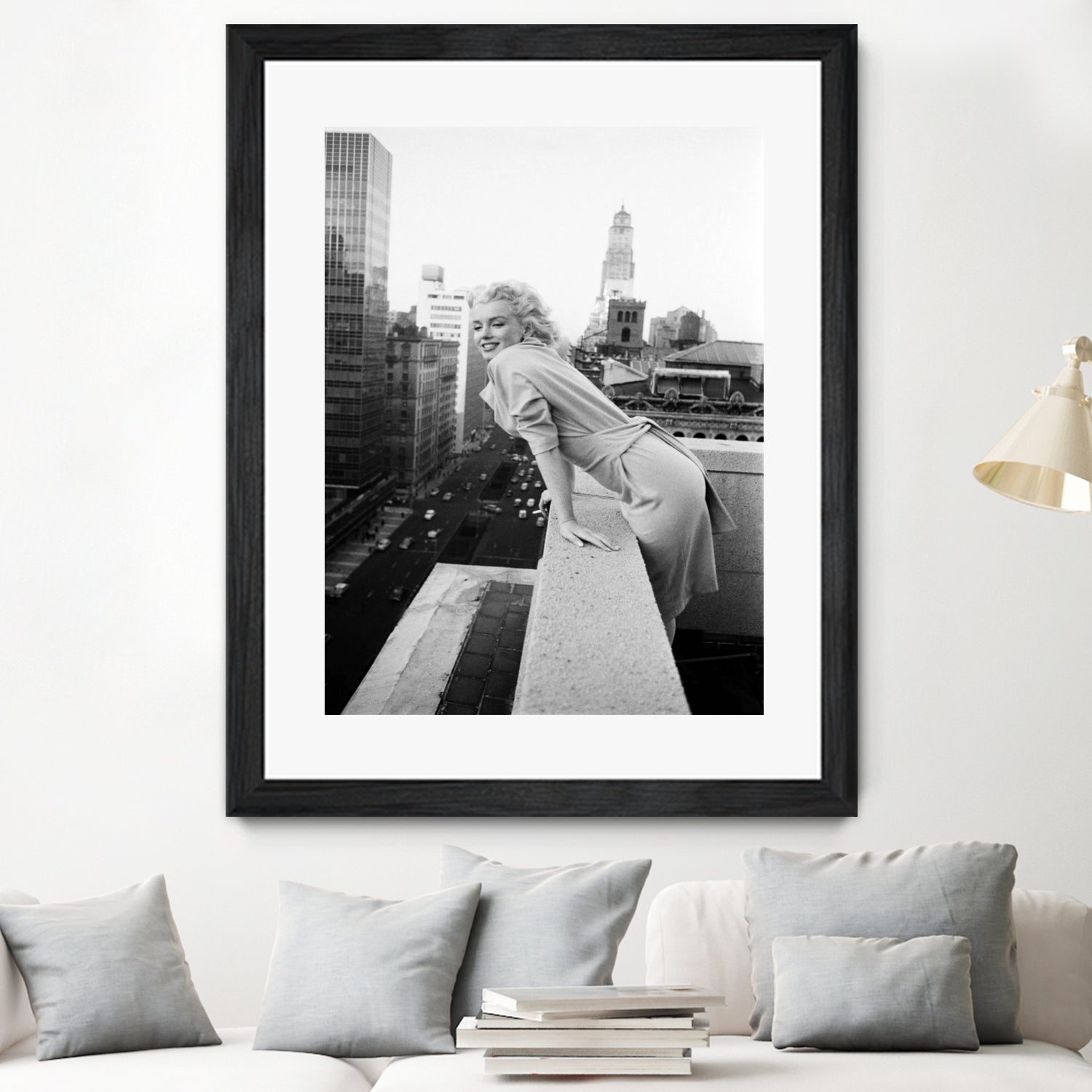 Marilyn on balcony by M studio on GIANT ART - black and white photography