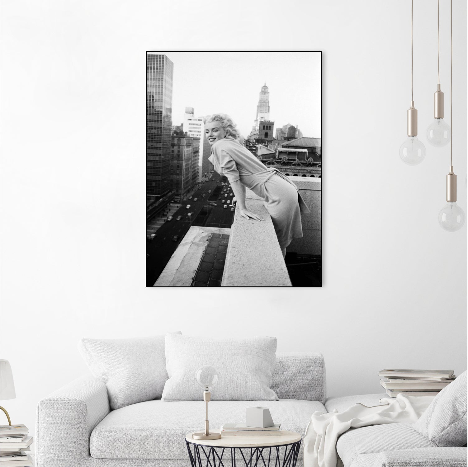Marilyn on balcony by M studio on GIANT ART - black and white photography