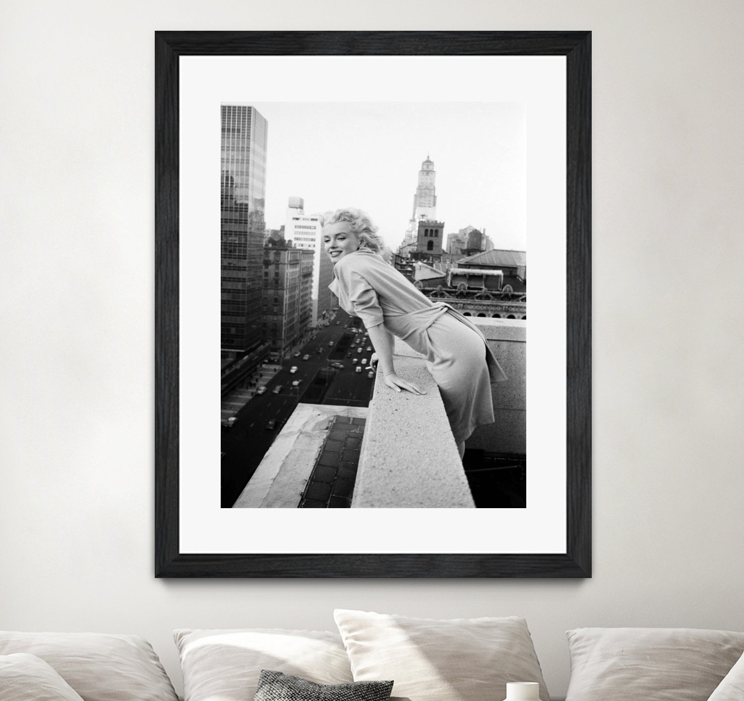 Marilyn on balcony by M studio on GIANT ART - black and white photography