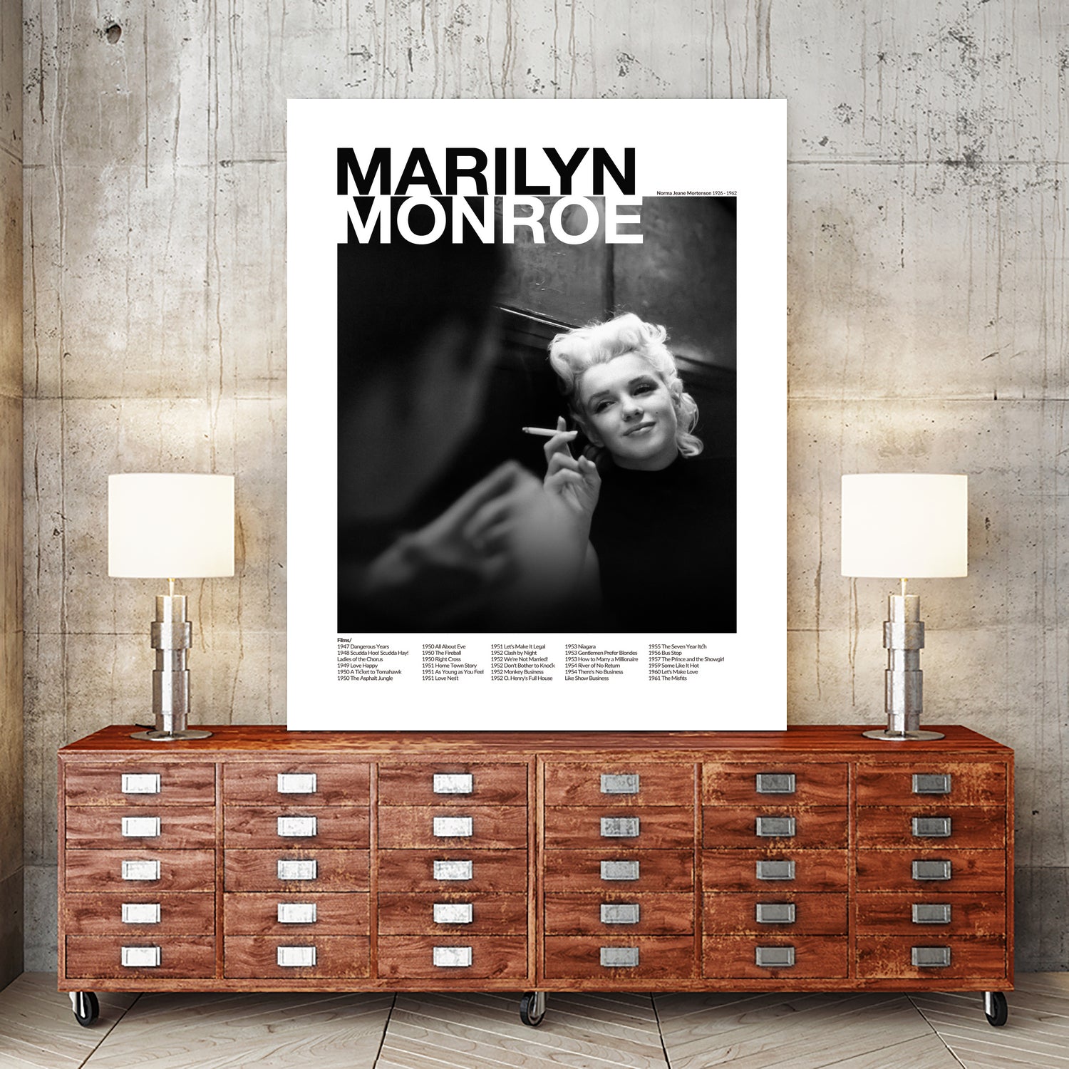 Marilyn Monroe by M Studio on GIANT ART - black and white photography