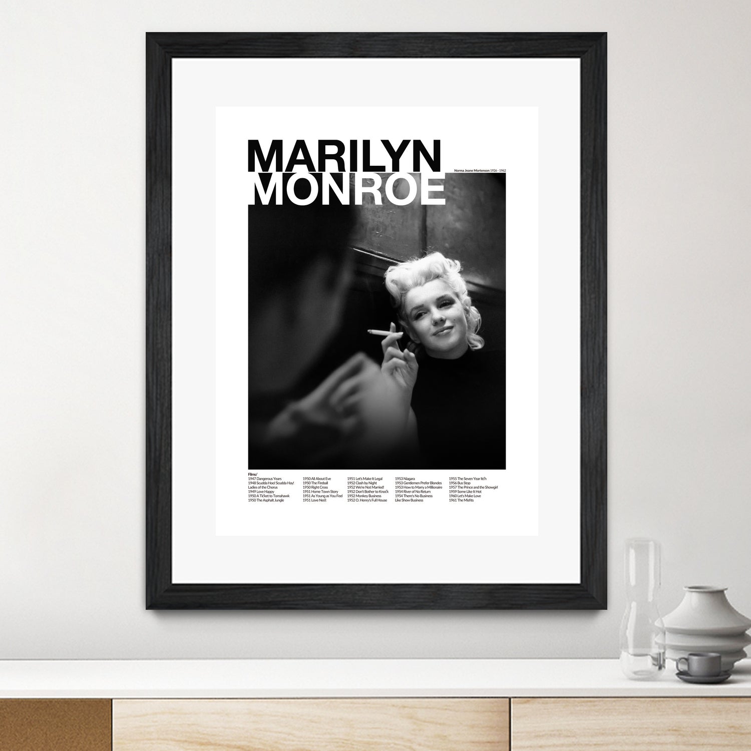 Marilyn Monroe by M Studio on GIANT ART - black and white photography