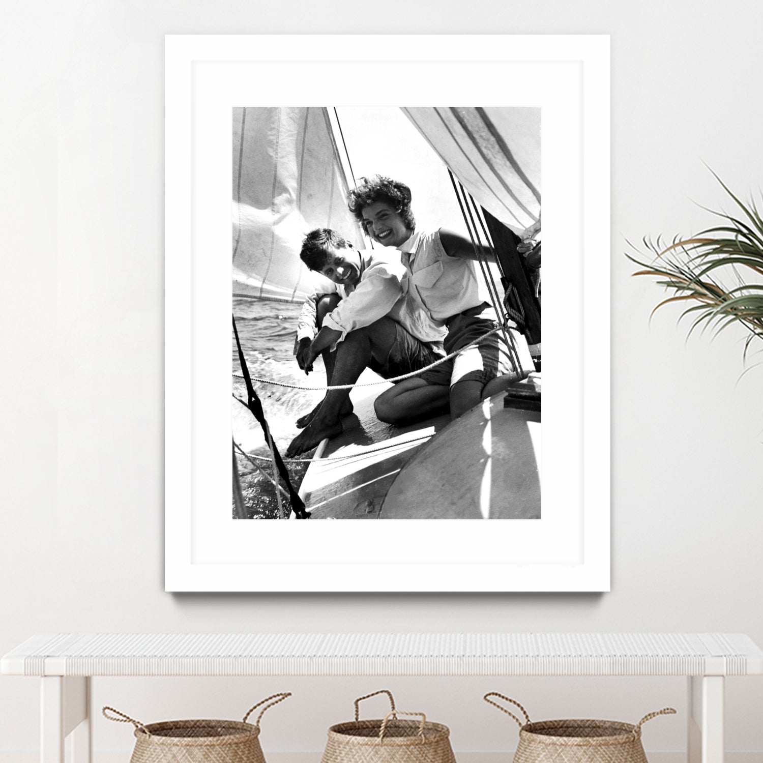 Jackie and Jack on a Boat by M Studio on GIANT ART - black and white photography