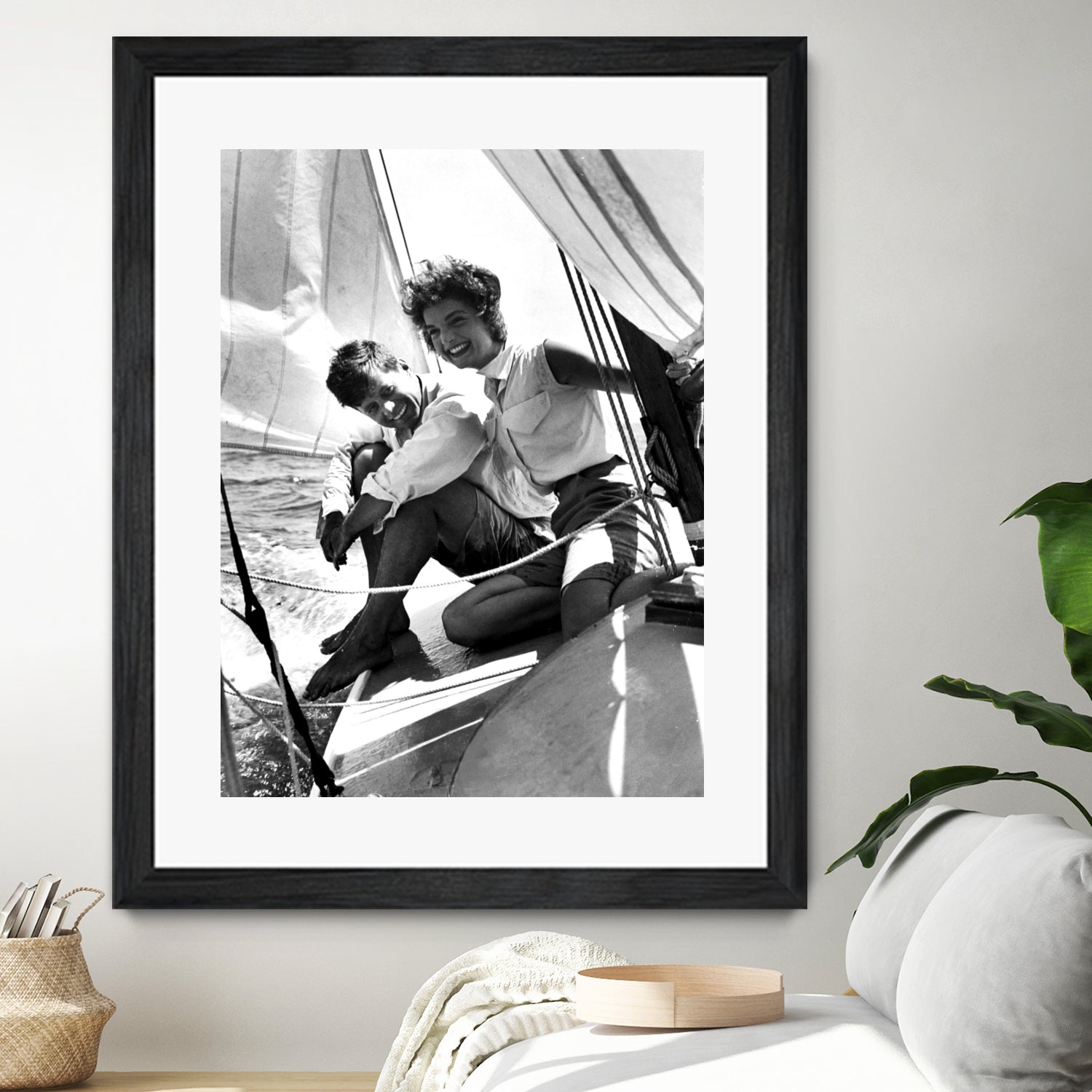 Jackie and Jack on a Boat by M Studio on GIANT ART - black and white photography